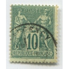 FRANCIA 1876 Yv. 076 MUY BUENA ESTAMPILLA USADA rara 325 €